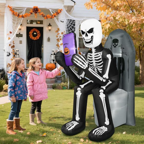 ⚡Halloween Inflatable Outdoor Decoration Skeleton & Tombstone Holiday Party - Picture 8 of 9